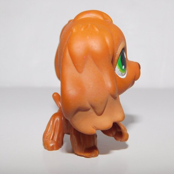 Littlest Pet Shop LPS # 252 Cocker Spaniel Cinnamon Brown Dog Green Eyes Figure - Picture 4 of 4